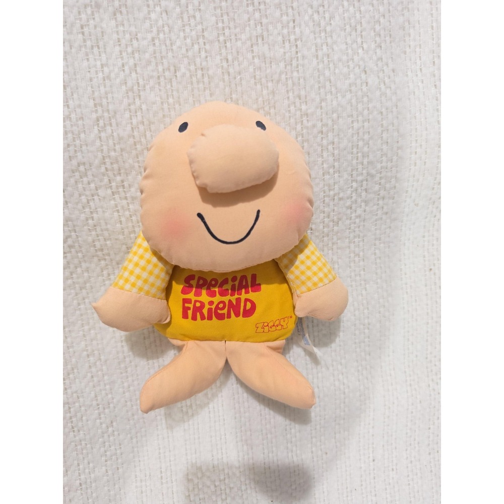 Vintage 1981 Knickerbocker Ziggy Special Friend Plush Doll Yellow Tom Wilson 7in